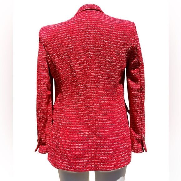 ZARA RED Texture Double Breast Blazer Size Small - Picture 2 of 14